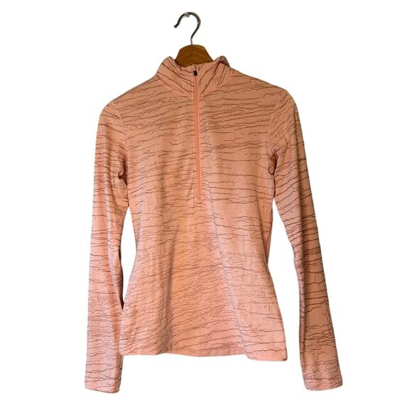 Nike Pro Dri-Fit Victory Pink  Rose Gold Metallic Crackle 1/2 Zip Pullover - Picture 1 of 6